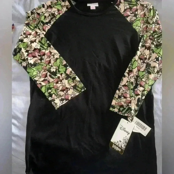 Lularoe Small Disney Randy baseball style t shirt  with Goofy arms! NWT. - Picture 3 of 9